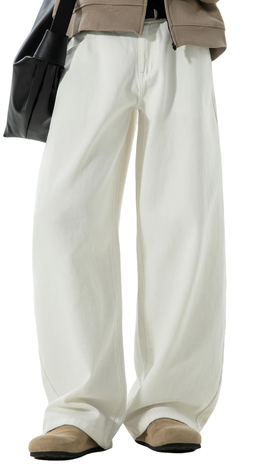 PADOLA Jeans Uomo Vintage Baggy Vita Elastica Pantaloni Lavoro Larghi Finitura Lavata Lavaggio Sbiadito Multi Tasche