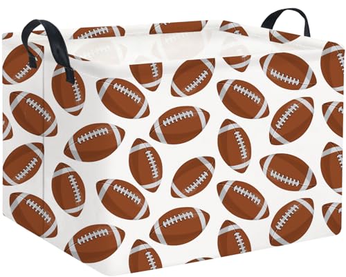 Image of TIBAOLOVER Rectangular Kids Storage Basket Baby Storage Basket Cute Toy Storage Bin Organizer Shelf Book Room Decor(Footballs)