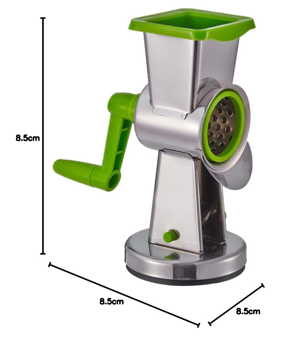 Zerodeko Trancheuse Rotative pour Fromage et Légumes Râpe Manuelle avec Tambours Acier Inoxydable Facile à Utiliser Nettoyer