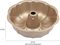 Vista 2 de David Burke Molde para hornear estriado de 9" - Molde para pasteles Bundt de acero al carbono - Bronce