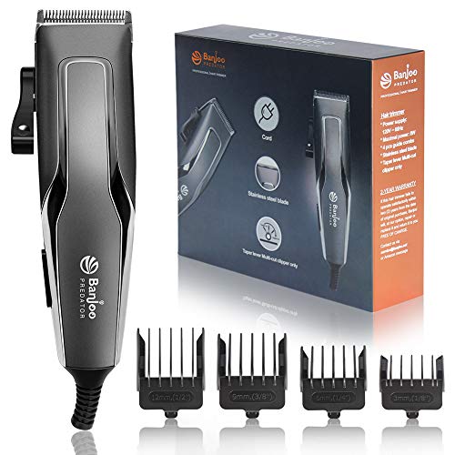Electric Hair Clippers for Men, Corded Clippers Hair Cutting Barbers Grooming Kit, Replaceable Blade Heads Hair Trimmer, Professional Waterproof Wet/Dry Hair Clipper