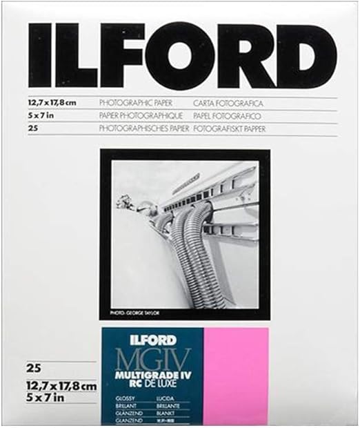 Ilford 5x7 Multigrade 1M B&W Paper, Glossy Surface, 25 sheets