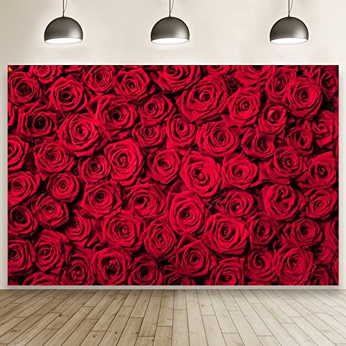 Fondo decorativo de rosas rojo 10x6.5ft para fotografía miniatura 4