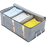 アストロ 活性炭消臭 衣類収納ケース 仕切り2か所付き 活性炭のチカラで消臭保管 通気性の良い不織布がホコリなどの汚れをガード 仕切り付きで衣類が崩れにくい 持ち運びしやすい持ち手付き 洋服 収納ボックス 衣装ケース 収納袋 クローゼット 押し入れ収納 グレー 171-46