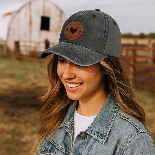Gorra Trucker con Parche de Cuero y Bordado de Pollo miniatura 5