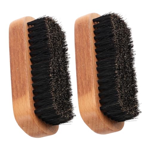 ARTSEWPLY 2pcs Beard Brush Facial Hairbrush Beard Grooming Tool Hair Smoothing Brush Shoe Brush Cleaning Comb Beard Comb for Men Beard Comb Cleaning Beard Cleaning Brush Beech Light Brown