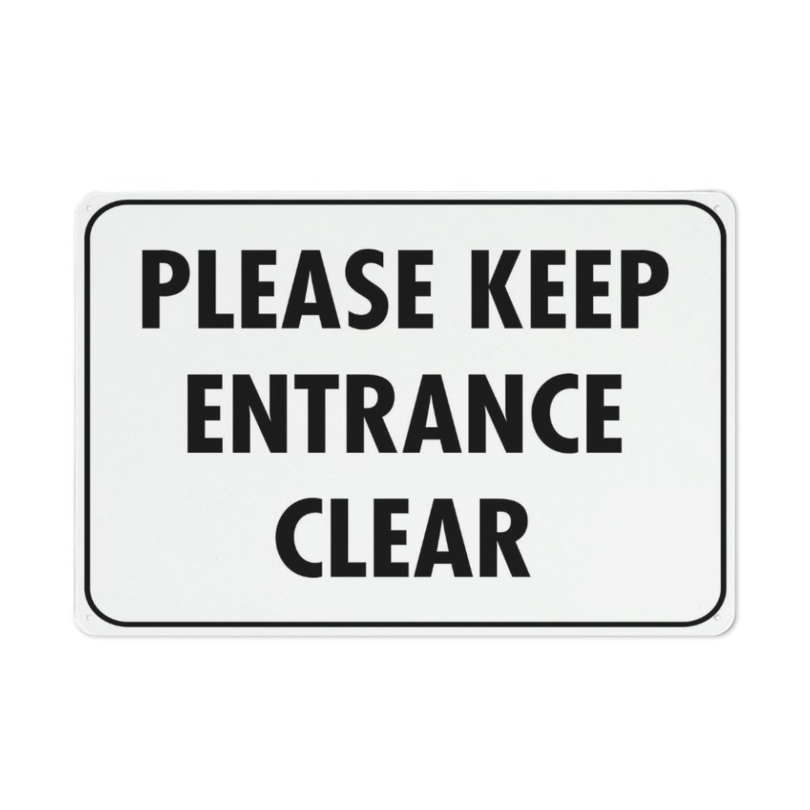 Please Keep Entrance Clear Wall Art Decor Plaque for Cafe Farm Garage Garden Yard Tin Sign 8x12 Inch