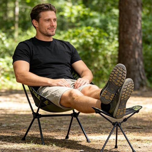 Camping Chair Foot Rest, Portable Folding Footrest, Folding Footrest Leg Rest, Camping Chair Ottoman, for Retractable Stool Hammock Beach Chairs, for Outdoor Gardening Fishing Beach Hiking - Image 4