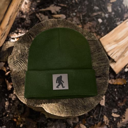 Image of Bigfoot Beanie for Men - Sasquatch Hat Winter Knit Cuffed Beanie for Women - Bigfoot Gifts for Christmas & New Year