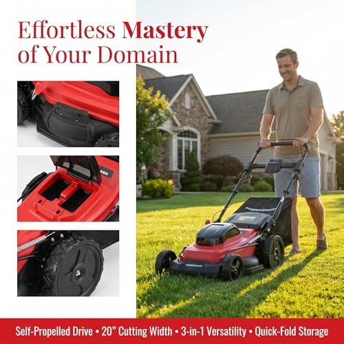 Image of 20 inch Self Propelled Lawn Mower,3-in-1 Walk-Behind Mower