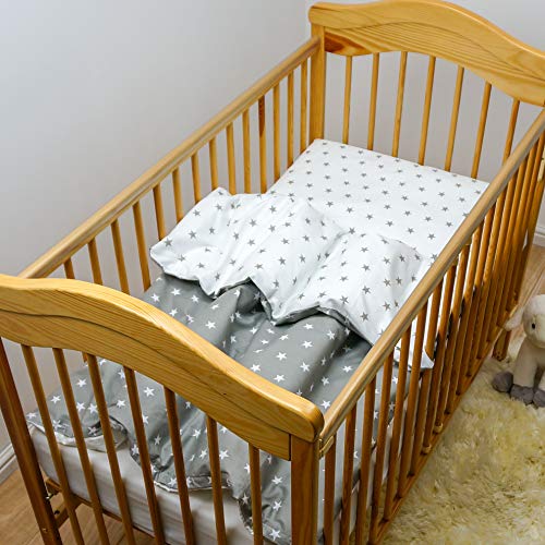 Parure de Lit 4 Pièces (Couette 135x100 cm, Oreiller 40x60 cm avec Housse de Couette, Taie d’Oreiller) pour Lit de Bébé - Motif 21 Cover