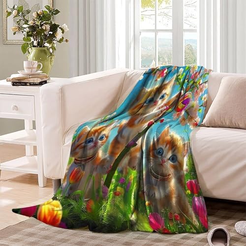 Couverture chat contre le froid plaid microfibre doux 100x130cm