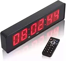 Relógio Cronômetro Digital LED com Controle Remoto – Display Grande 32cm para Academia, Treinos e Escritório