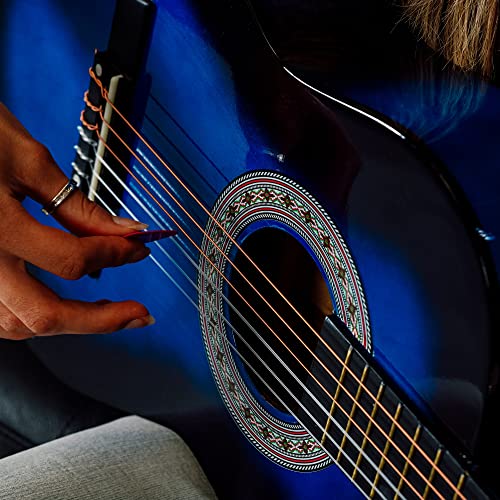 Miniatura 6 de 3rd Avenue Pack De Guitarra Clásica Española Para Niños Principiantes De Tamaño 3 4 Con Cuerdas De Nylon De 3rd Avenue, Funda De Transporte, Cuerdas De Repuesto, Azul