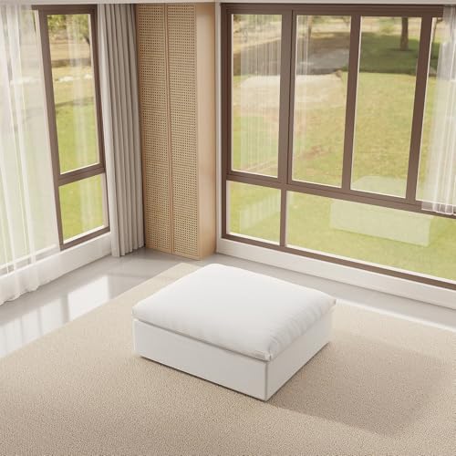 Image of Oversize Cloud Modular Sectional Sofa,Chaise Down Filled Comfort Sofa Detachable Couch Cushion Covers for Living Room Apartment,White