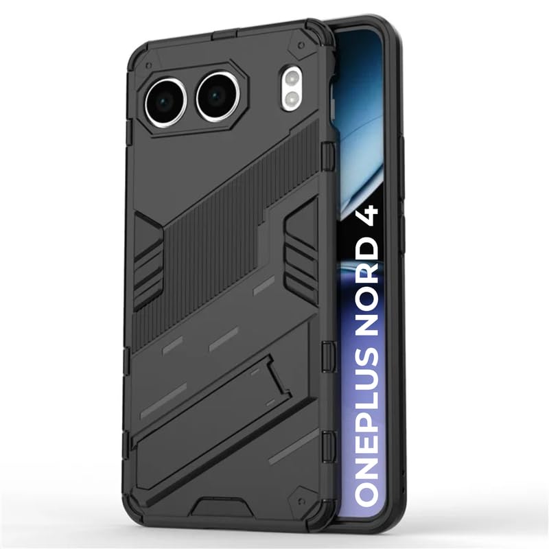 Prime Retail Rugged Hard Back Case Cover for Oneplus Nord 4 - Military-Grade Armor with Screen & Camera Guard, Dual-Layer Shockproof Design, Raised Edges, and Built-in Kickstand - Obsidian Black (B0DGGQY1PV) Amazon Price History, Amazon Price Tracker