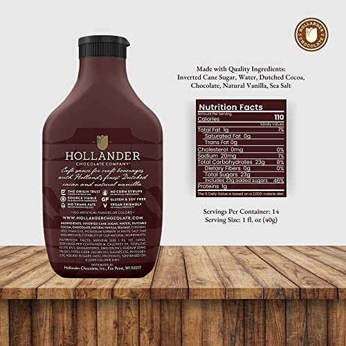 Image of Hollander Dutched Chocolate Cafe Sauce, 15 fl. oz. Squeeze Bottle