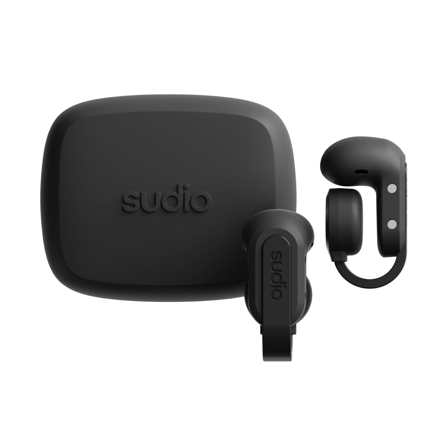 sudio B3 Noir Minuit - La Pince d'oreille Open Air. Fabriqué à partir de Plastiques recyclés. Casque Ouvert, Technologie de Conduction osseuse, Bluetooth 5.4, résistance à l'eau IPX4.