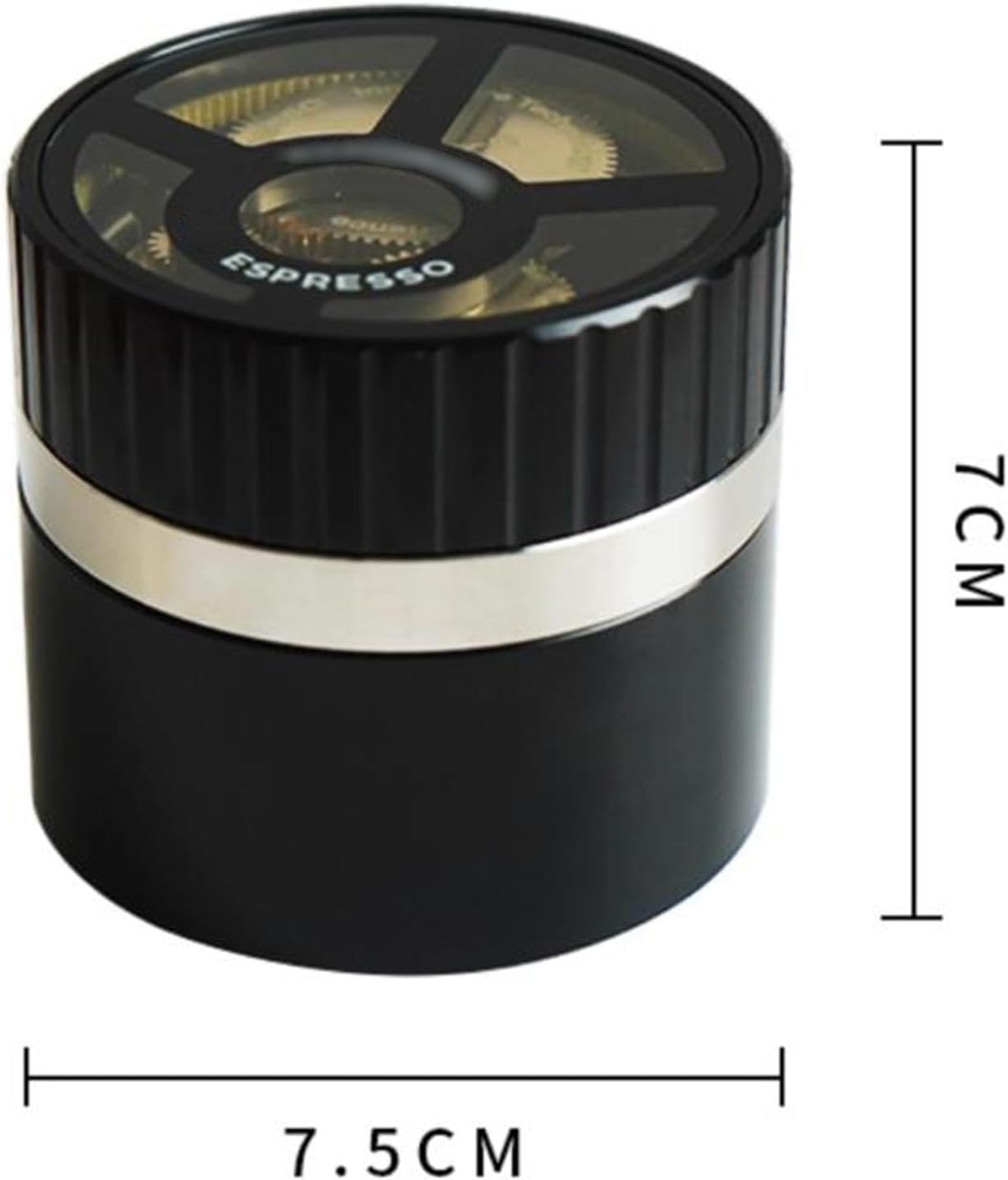 Distribuidor de café con Engranajes, agitador de Aguja, nivelador y prensador de Espresso de Acero Inoxidable 304 con Base, Compatible con portafiltros de 58 mm.