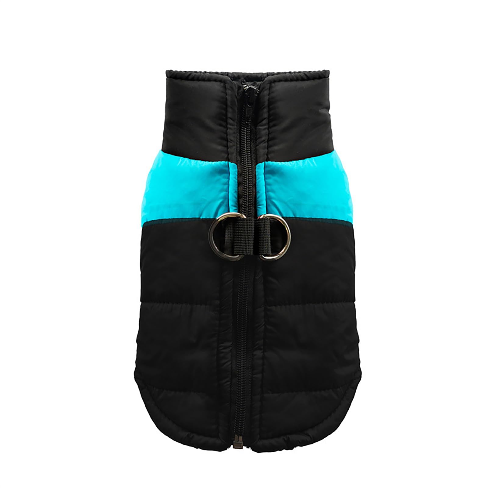 Waterproof Windproof Padded Dog Vest, winter warm pet coat with back zipper and D-rings. Perfect for small and medium dogs outdoor strolls Blue L