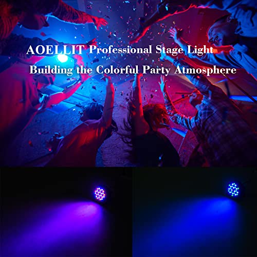 36 Led Stage Lights, Aoellit Rgb Dj Lights Sound Activated Compatible With Dmx-512 & Remote Uplights For Wedding Events Party - 4 Pack #TOP2