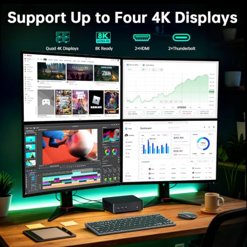 Image of ASUS NUC 16 Pro AI Mini PC, Intel Series 3 Core Ultra 7 356H, 64GB DDR5 RAM, 2TB PCIe SSD, Win 11 Pro, Copilot+ PC Desktop, Dual 2.5G LAN, Thunderbolt 4, WiFi 7, BT 6.0, Wireless KB & Mouse Bundle