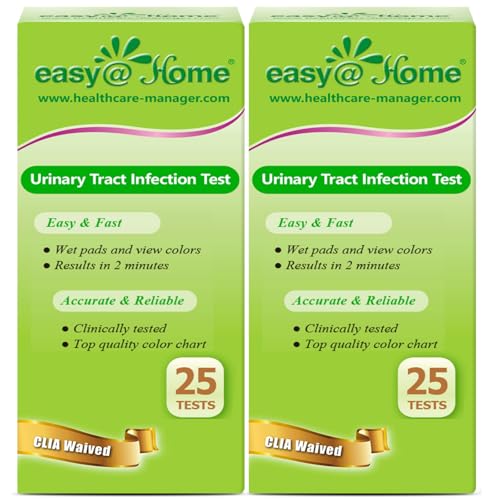 Easy@Home 50ct UTI Infection Test Strips, at Home UTI Urinalysis Testing Strips for Women Urinary Tract Bladder Health, Highly Accurate Urine Testing (UTI-50Pcs)