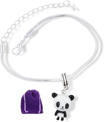 Panda Bear Snake Chain Charm Bracelet