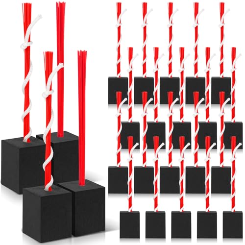 Shappy 24 Pieces Base Plugs with Tassels Heavy Duty Rubber Baseball Anchor Plug for Baseball Field Drill Softball Accessories(Red)