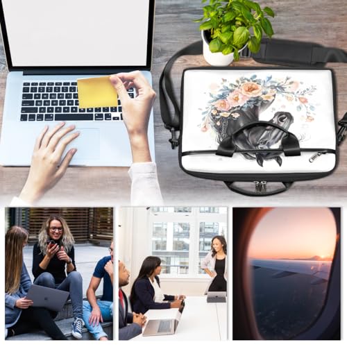 Maletín para laptop con diseño caballo negro 15 pulgadas miniatura 6