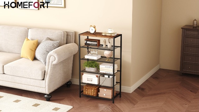 Amazon.com: HOMEFORT 7-Tier Wood Shoe Rack, Double Rows Shoe Shelf