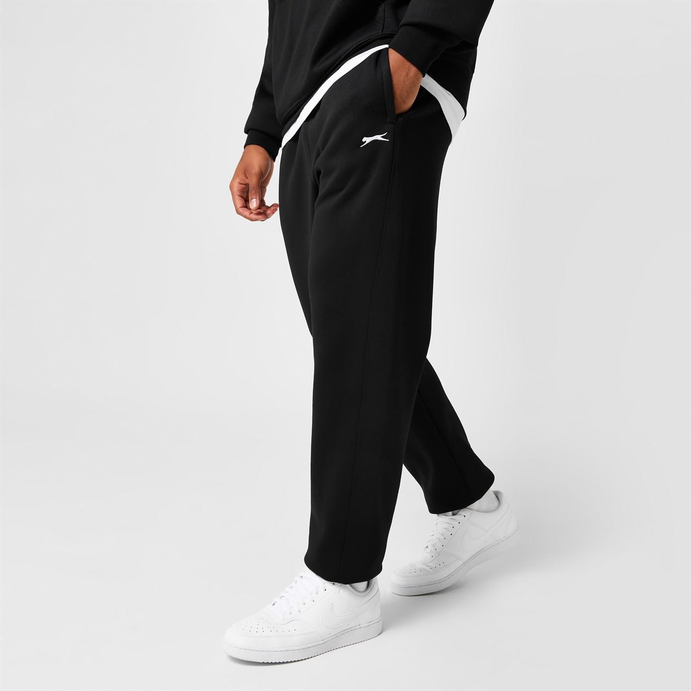 Slazenger Męskie spodnie dresowe z polaru, Czarny, XXS