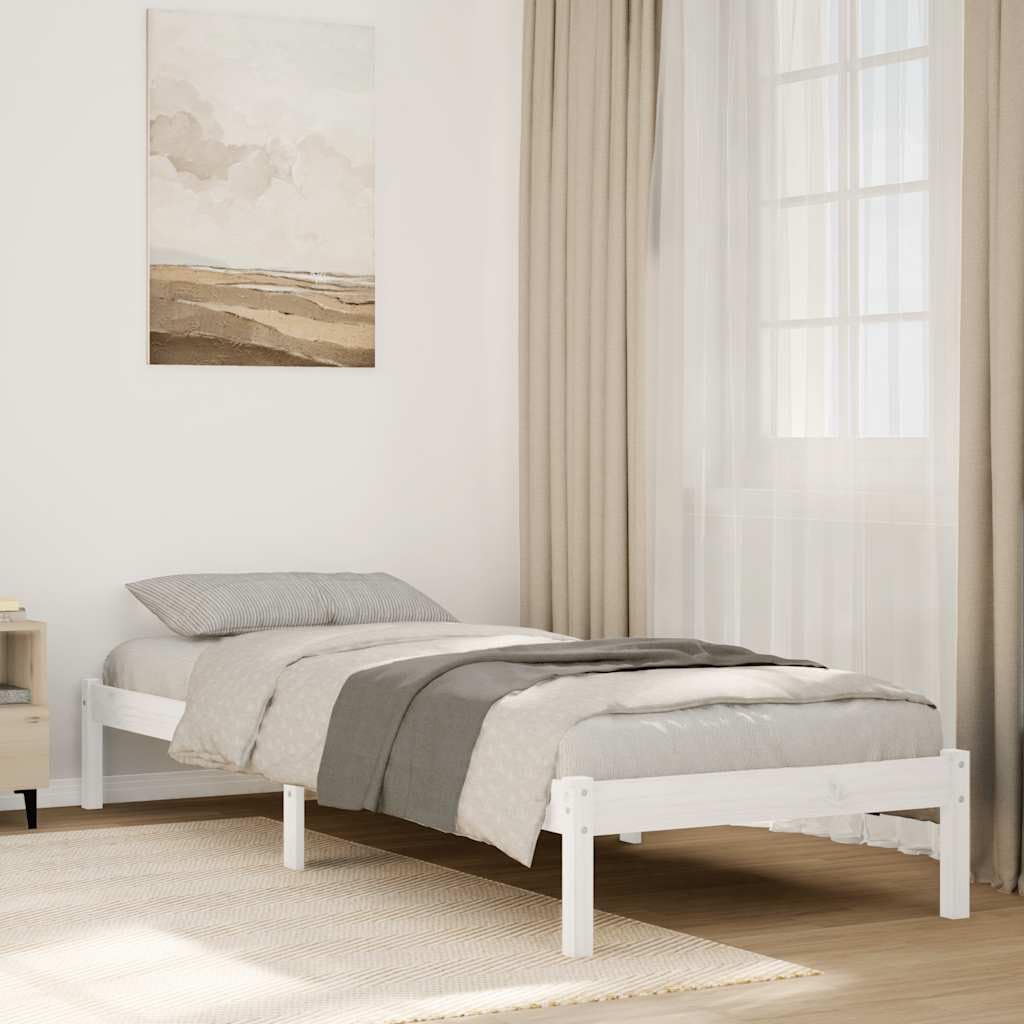 vidaXL Letto in legno massiccio extra lungo, senza materasso, struttura rete a doghe, singolo, 90 x 210 cm