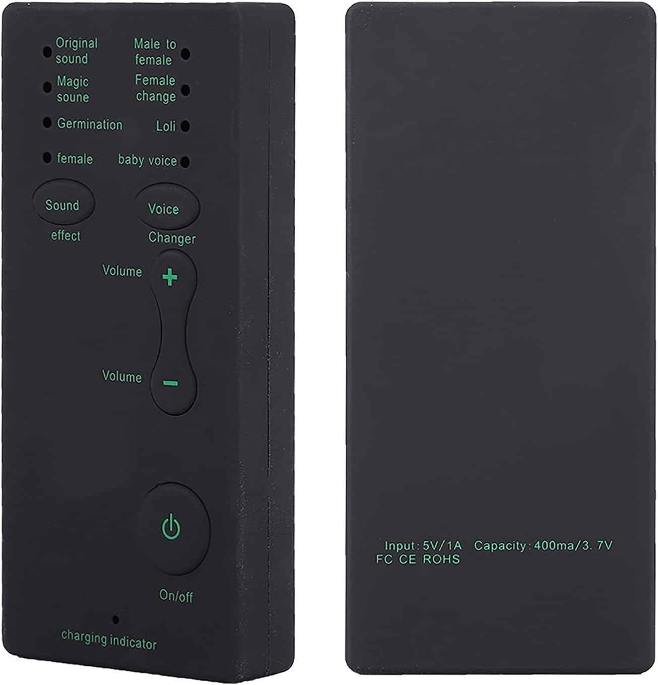 Portable Mini Voice Changer Disguiser Modulator, 4 Adjustable Sound Effects + 4 Phonetic Changes, Universal Stereo Audio Sound Changer, for PS4/PC/Phone/Laptops/Live/Sing