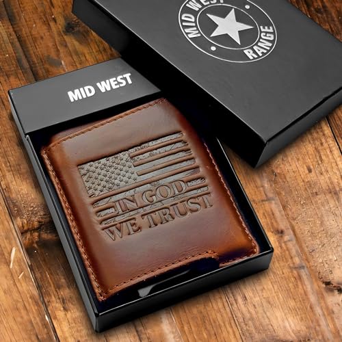 Minimalist Pop Up Wallet for Men - Leather Push Button Wallet - Patriotic Design - IN GOD WE TRUST - Card Ejector Wallet - RFID Blocking - Front Pocket Wallet4