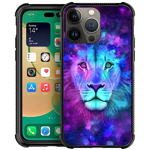 CARLOCA Compatible with iPhone 14 Plus Case,Blue Lion Graphic Design Shockproof Anti-Scratch Drop Protection Case for iPhone 14 Plus - image 1