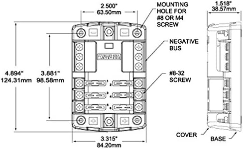 Blue Sea Systems 6 Circuit Blade Fuse Block With Negative Bus 100 Amp Max Per Block 30 Per Circuit