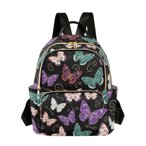 Sac à dos daypack papillon noir et blanc pour femme M