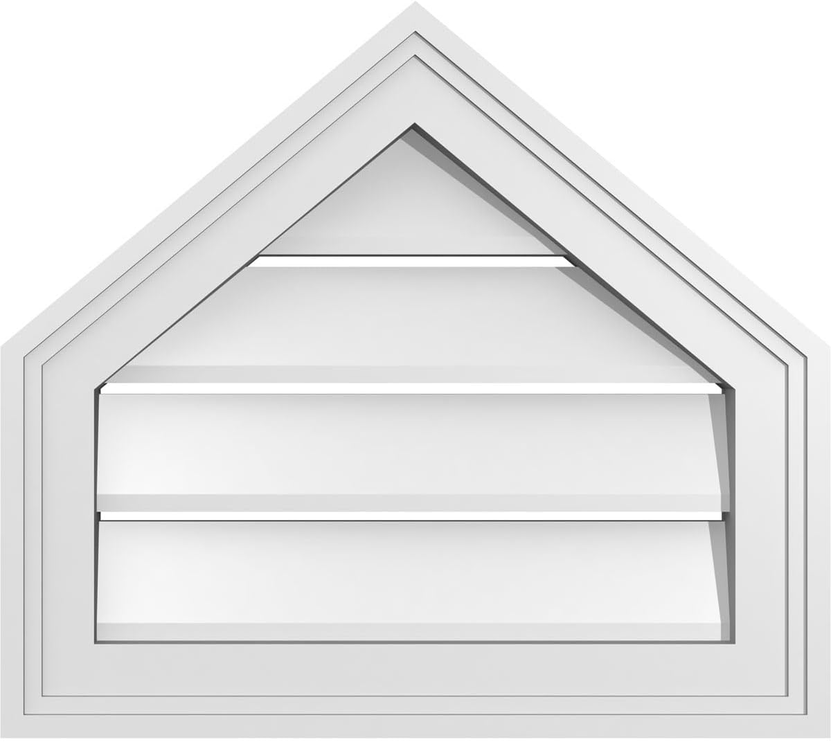 GVSPE18X1602SF-10 Peaked Top Brickmould Frame, Primed Tan Signature Series Surface Mount Gable Vents, 18-in. W x 16-in. H, Unfinished