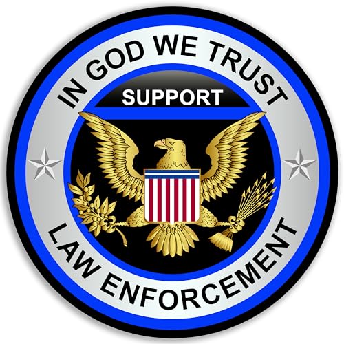 Law Enforcement Sticker 5x5 Inches - Strong Adhesive Waterproof Police Stickers - Does not Fade Used for Car Laptop Truck Water Bottle Helmet RV (Law Enforcement Sticker)