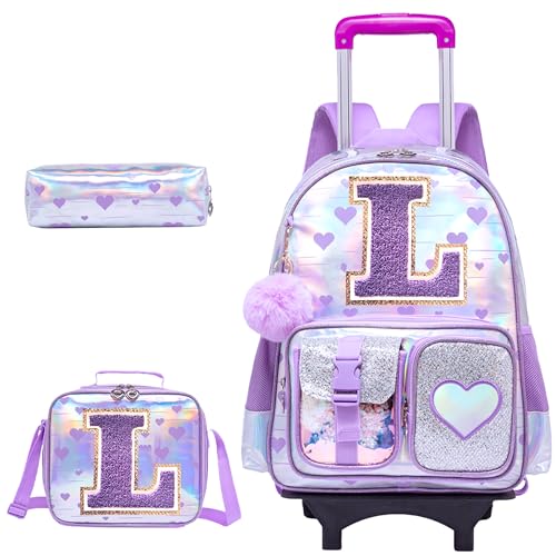 HTgroce Sac à Dos Filles avec Roulettes Cartable...