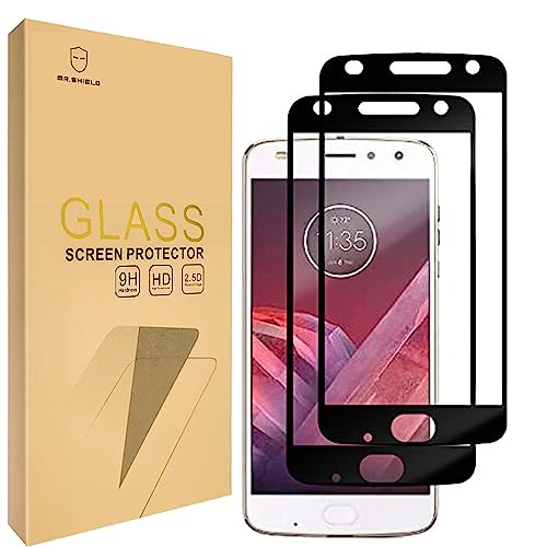 Mr.Shield [2-PACK] Designed For Motorola MOTO Z2 Play [Japan Tempered Glass] [9H Hardness] [Full Screen Glue Cover] Screen Protector with Lifetime Replacement