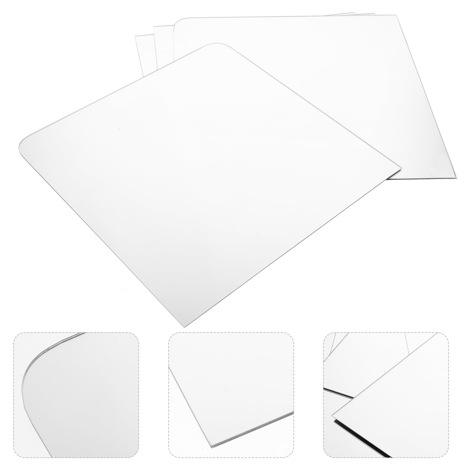 GLEAVI Specchio da Parete Adesivo Bianco, Set 1, Vetro HD