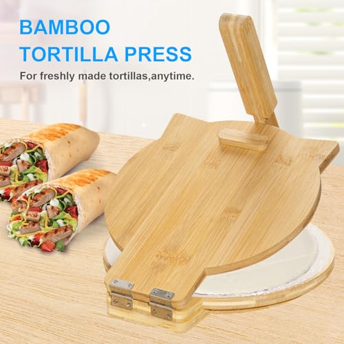 Snapklik.com : Cuesonmy Bamboo Tortilla Press 10 Inch Wooden Tortillas ...