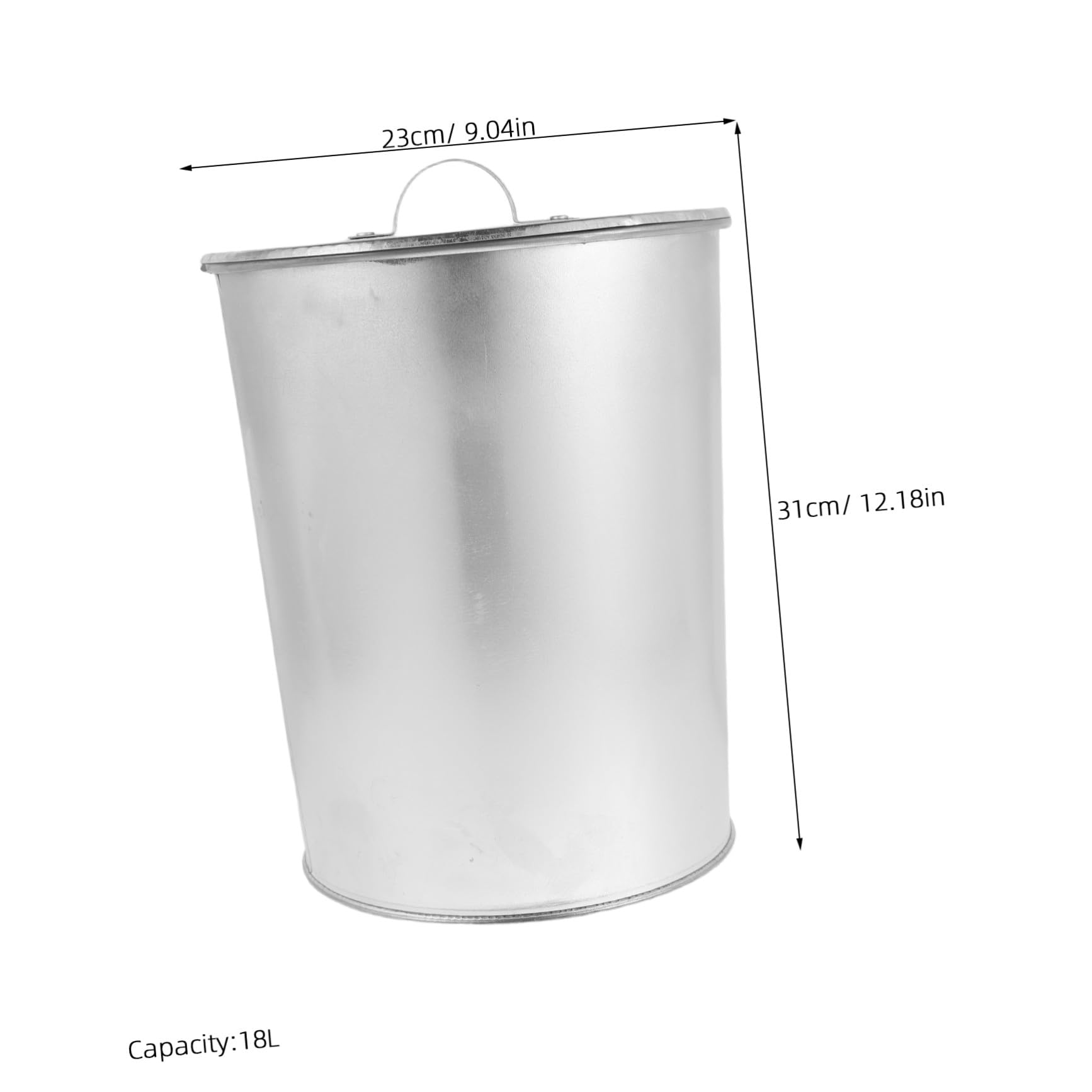 Secchio Leggera Argento Cenere e Portatile Zincato per in Ferro Soluzione con Coperchio Raffreddamento Efficiente, per Campeggio e Area Barbecue