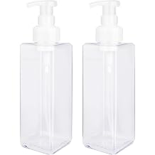 UUJOLY Foaming Soap Dispenser 1L 33.8oz Refillable Plastic Pump Bottle for Liquid Soap, Shampoo, Body Wash 2 Pcs Clear