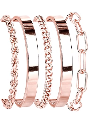 Gokeey Chunky Rose Gold Bracelets for Womenc Trendy product image