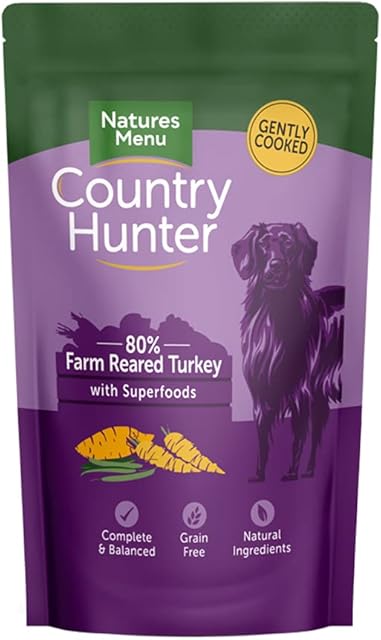 Country Hunter Dog Food Pouch Farm Reared Turkey (6 x 150g)