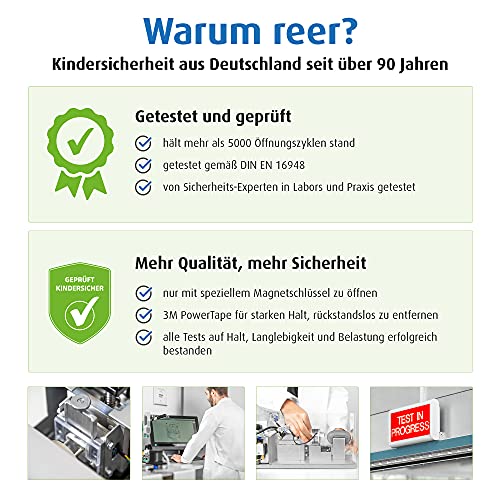 Reer - Confezione da 4 serrature magnetiche per