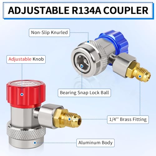 Kit de Adaptadores R134A Boltigen con Válvulas y Conectores miniatura 4